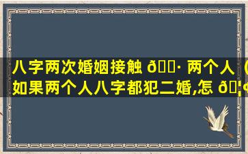 八字两次婚姻接触 🕷 两个人（如果两个人八字都犯二婚,怎 🦢 么办）